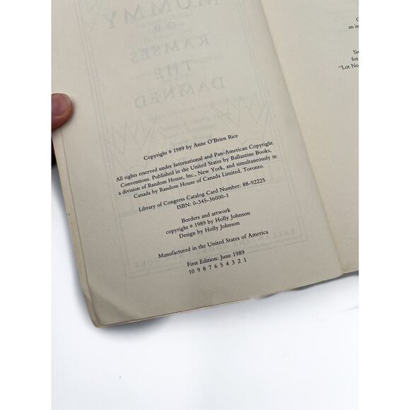 Vintage Paperback The Mummy Or Ramses The Damnet Anne Rice 1989 Ballantine Book - Picture 5 of 6